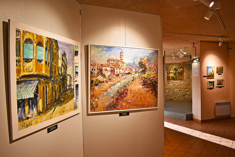 Imatge de l’exposició del 52è Concurs de Pintura Rà pida de Súria, a Cal Balaguer del Porxo.