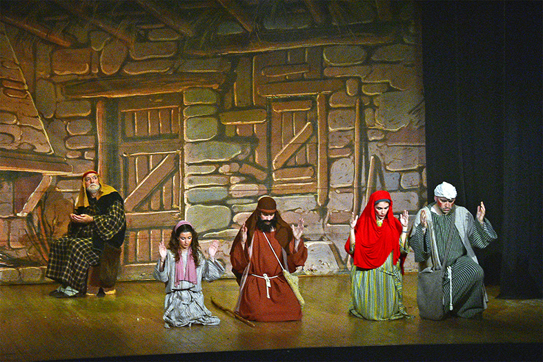 Escena d'Els Pastorets de Súria, al Teatre del Foment Cultural.
