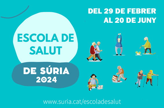 Imatge de difusió de la 3a edició de l'Escola de Salut de Súria - Del 29 de febrer al 20 de juny.