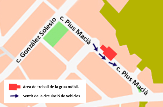 Avís sobre afectació de mobilitat al carrer Pius Macià