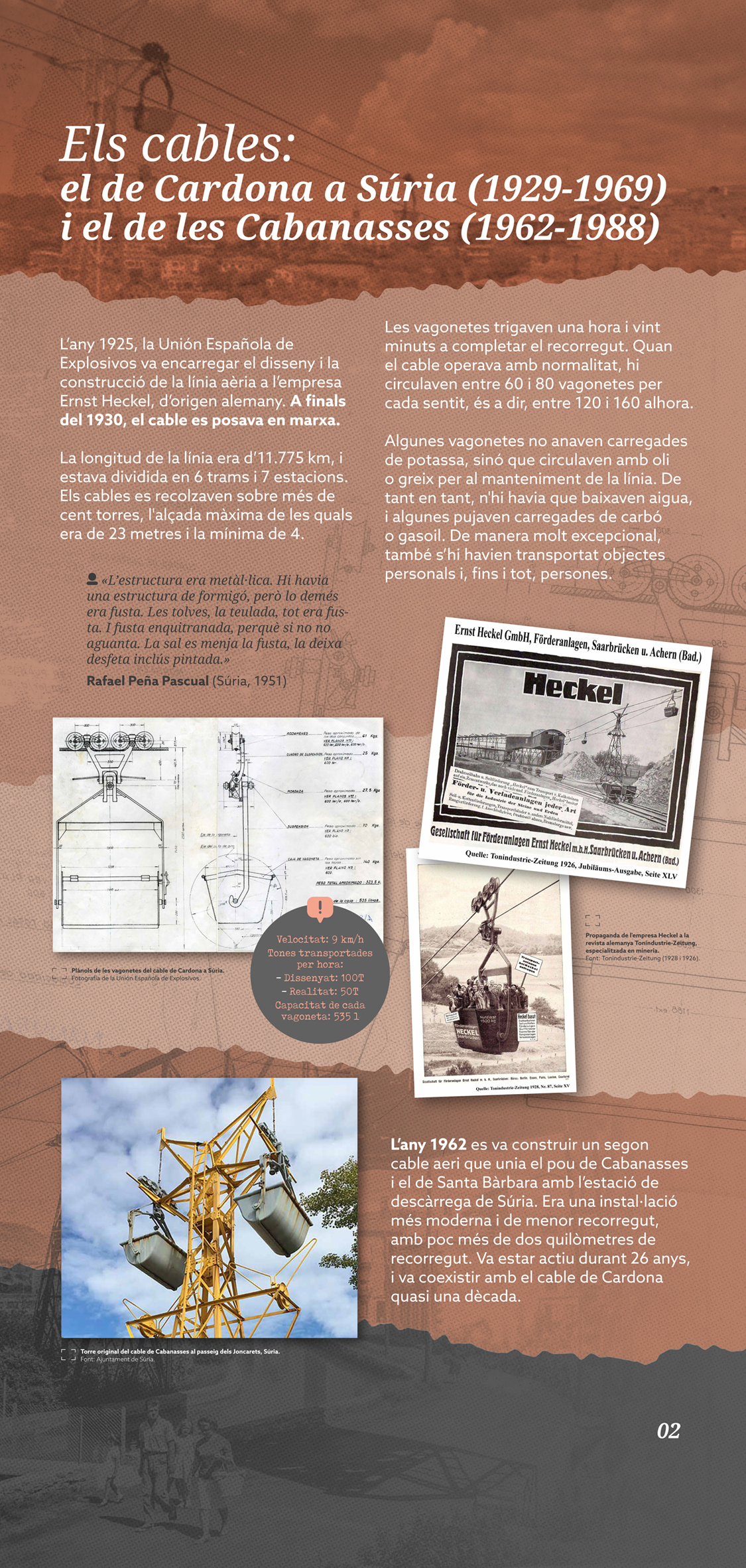 PlafÃ³ de l'exposiciÃ³ 'Els cables miners a SÃºria'.