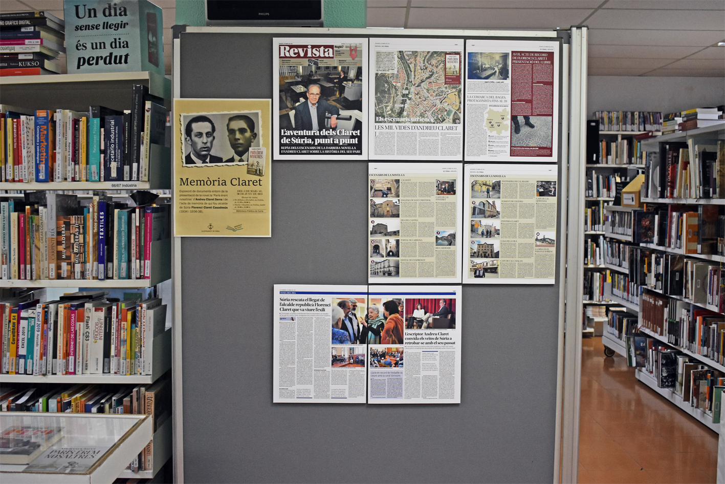 Any 2023 - Imatge de l'exposiciÃ³ 'MemÃ²ria Claret' a la Biblioteca PÃºblica de SÃºria.