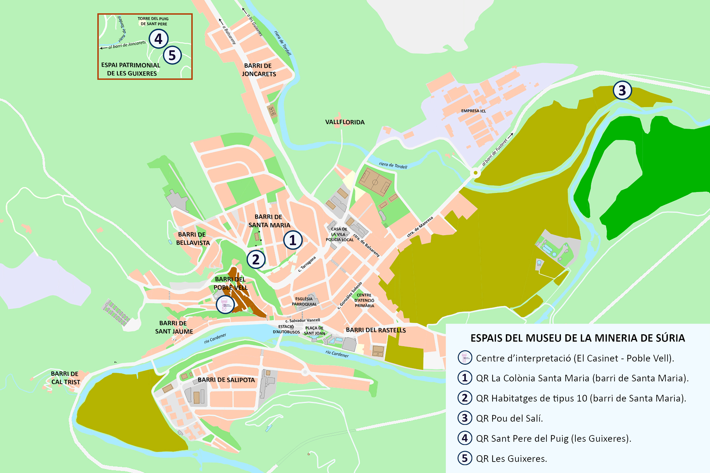 Plànol dels actuals espais del Museu de la Mineria de Súria.