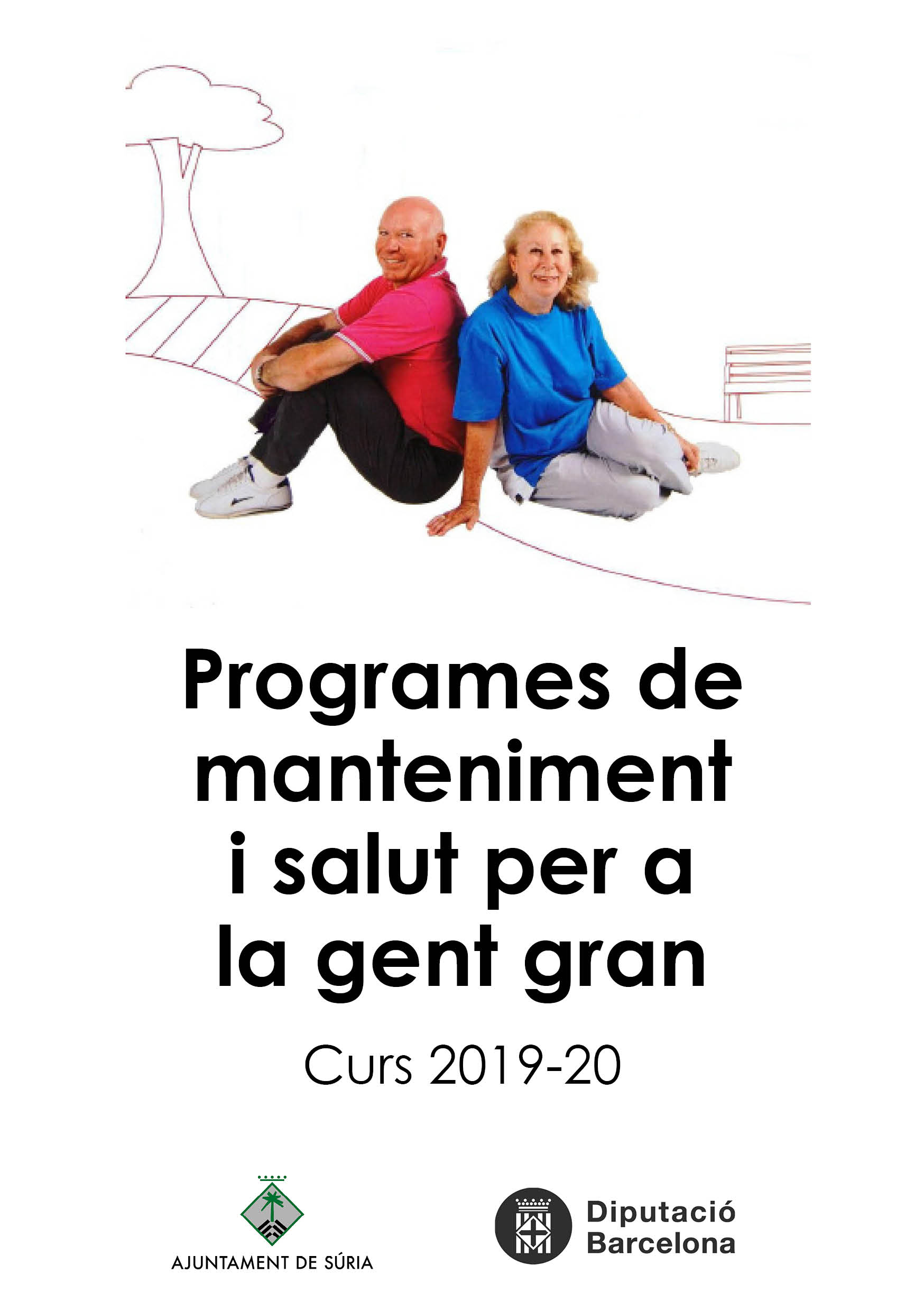 Portada del full d'inscripcions per als programes de manteniment i salut per a la gent gran - Curs 2019-20.