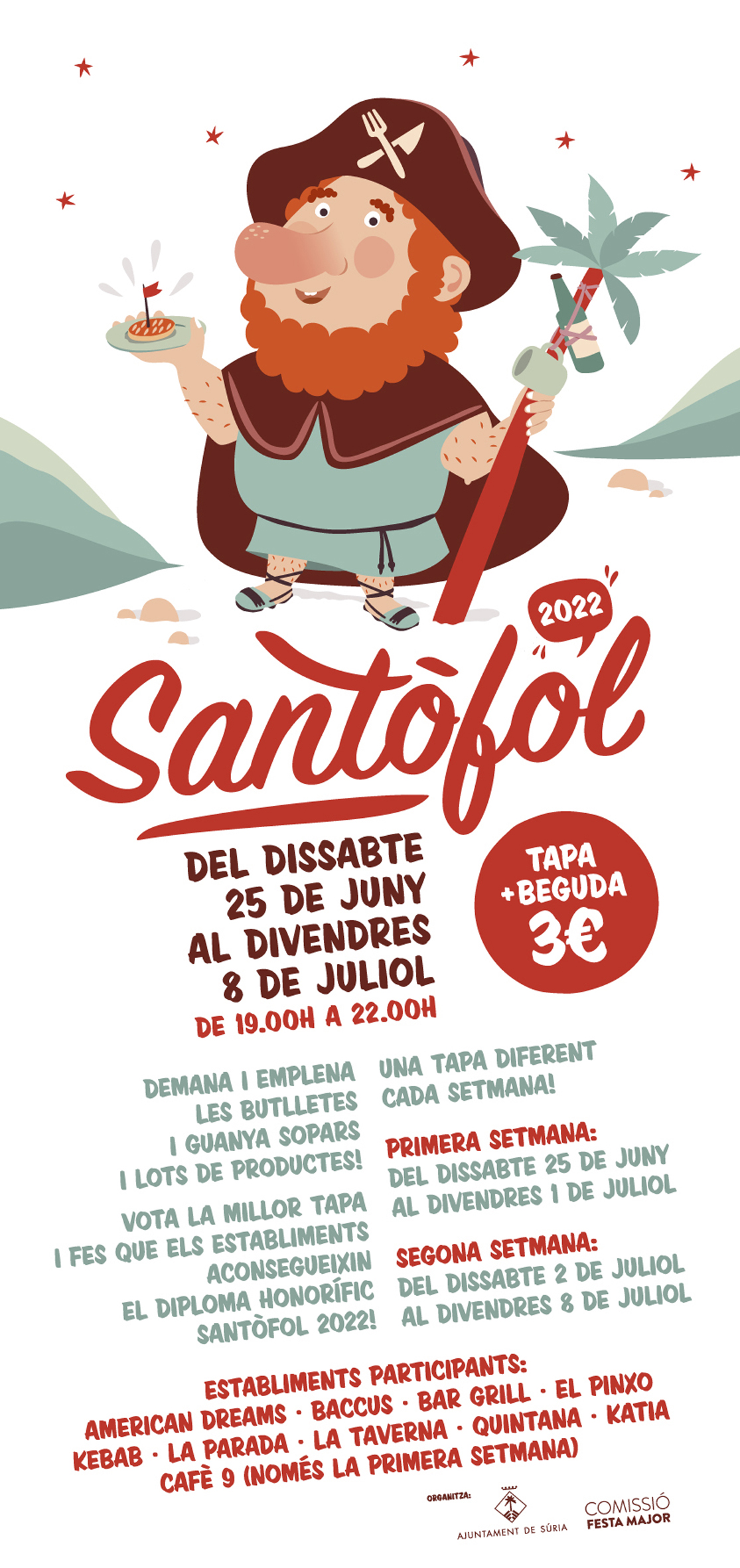 Cartell del Santòfol 2022 - Del dissabte 25 de juny al divendres 8 de juliol.