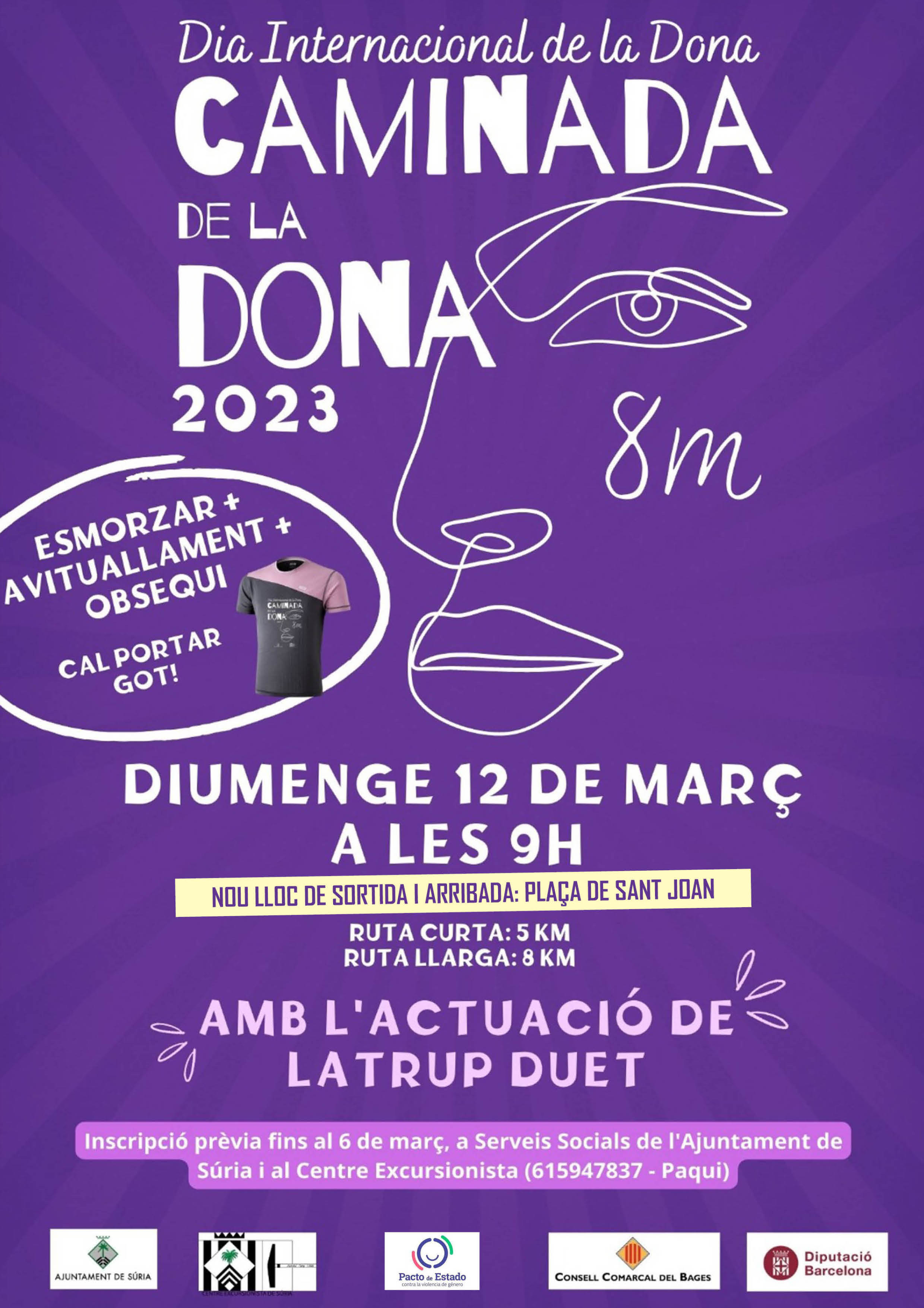 Cartell de la Caminada de la Dona - Diumenge 12 de març.