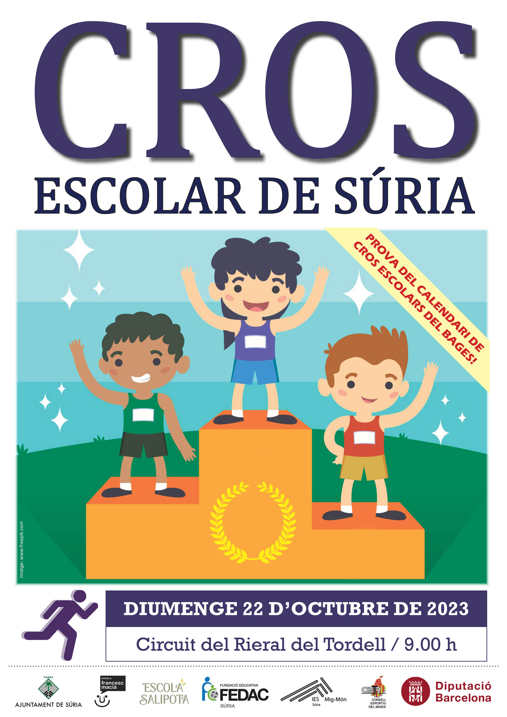 Cartell del Cros Escolar de Súria - Diumenge 22 d'octubre.