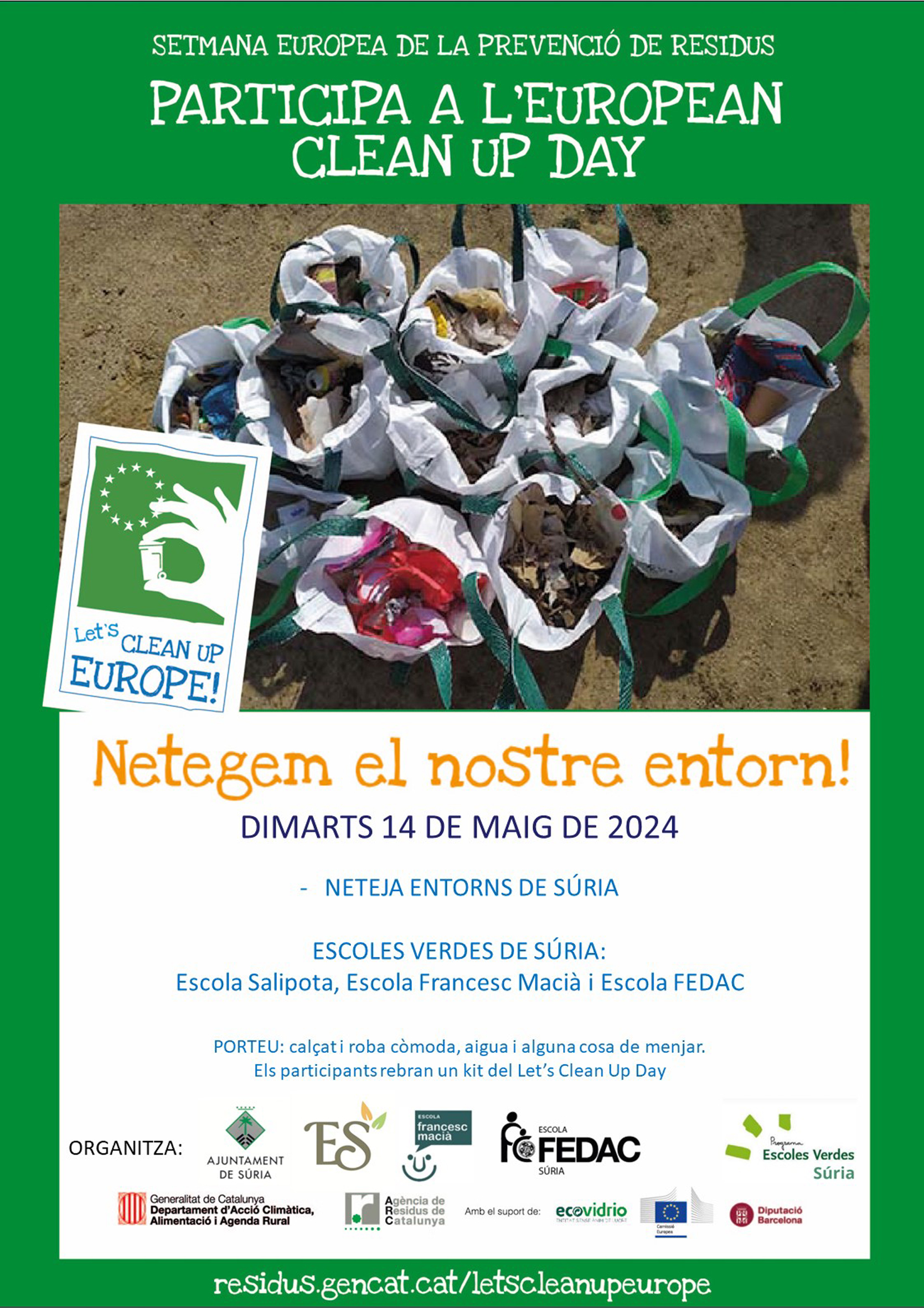 Cartell de la Setmana Europea de la Prevenció de Residus - Dimarts 14 de maig.