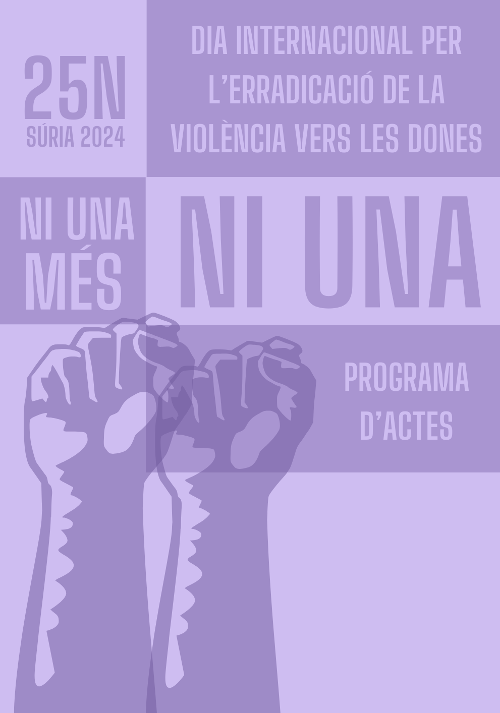 Portada del programa d'actes del Dia Internacional per l'erradicació de la violència vers les dones.