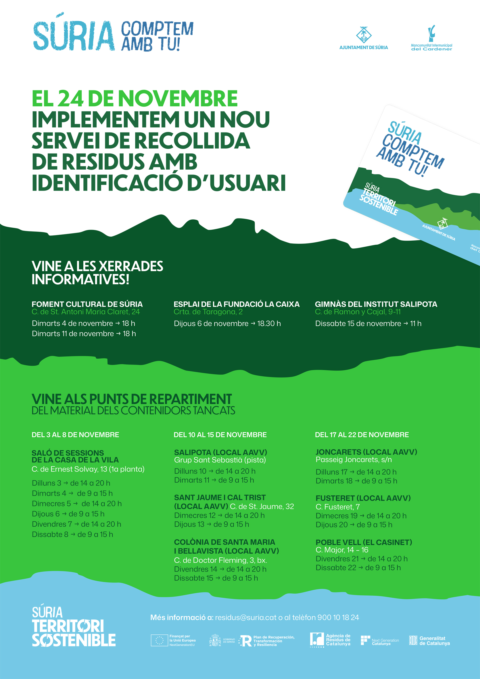 Punt de recollida del material per als nous contenidors al centre urbà