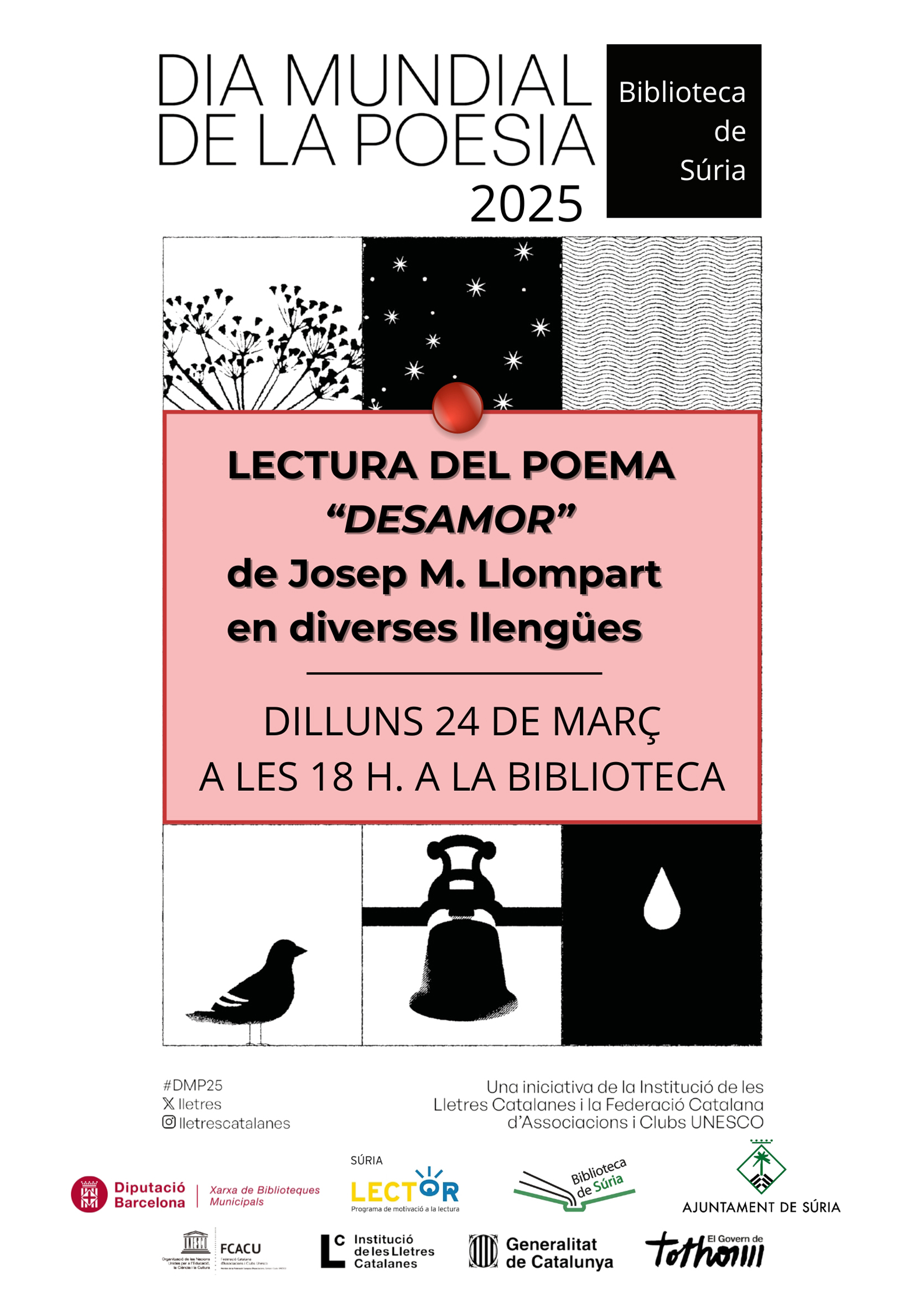 Dia Mundial de la Poesia: Lectura en diverses llengües del poema 'Desamor' de Josep M. Llompart en diverses llengües