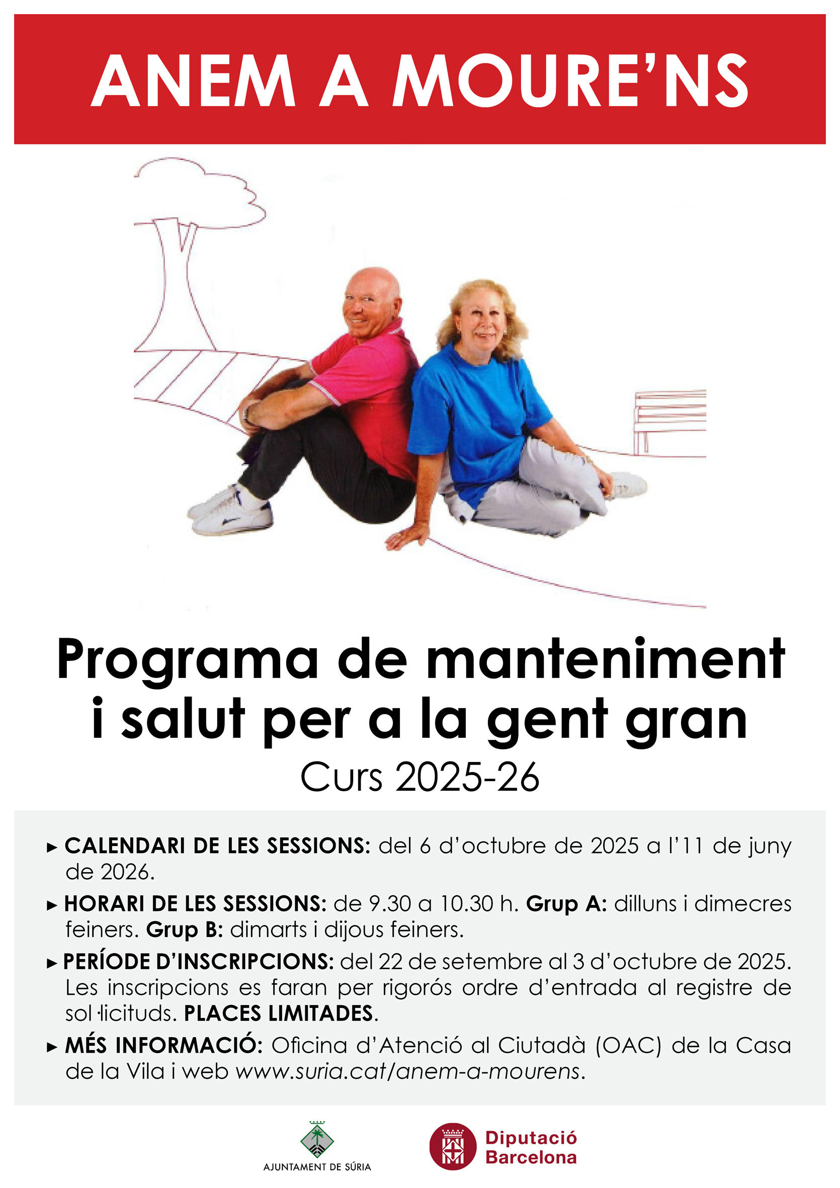Cartell del programa 'Anem a moure'ns' per a persones grans - Curs 2025-26.
