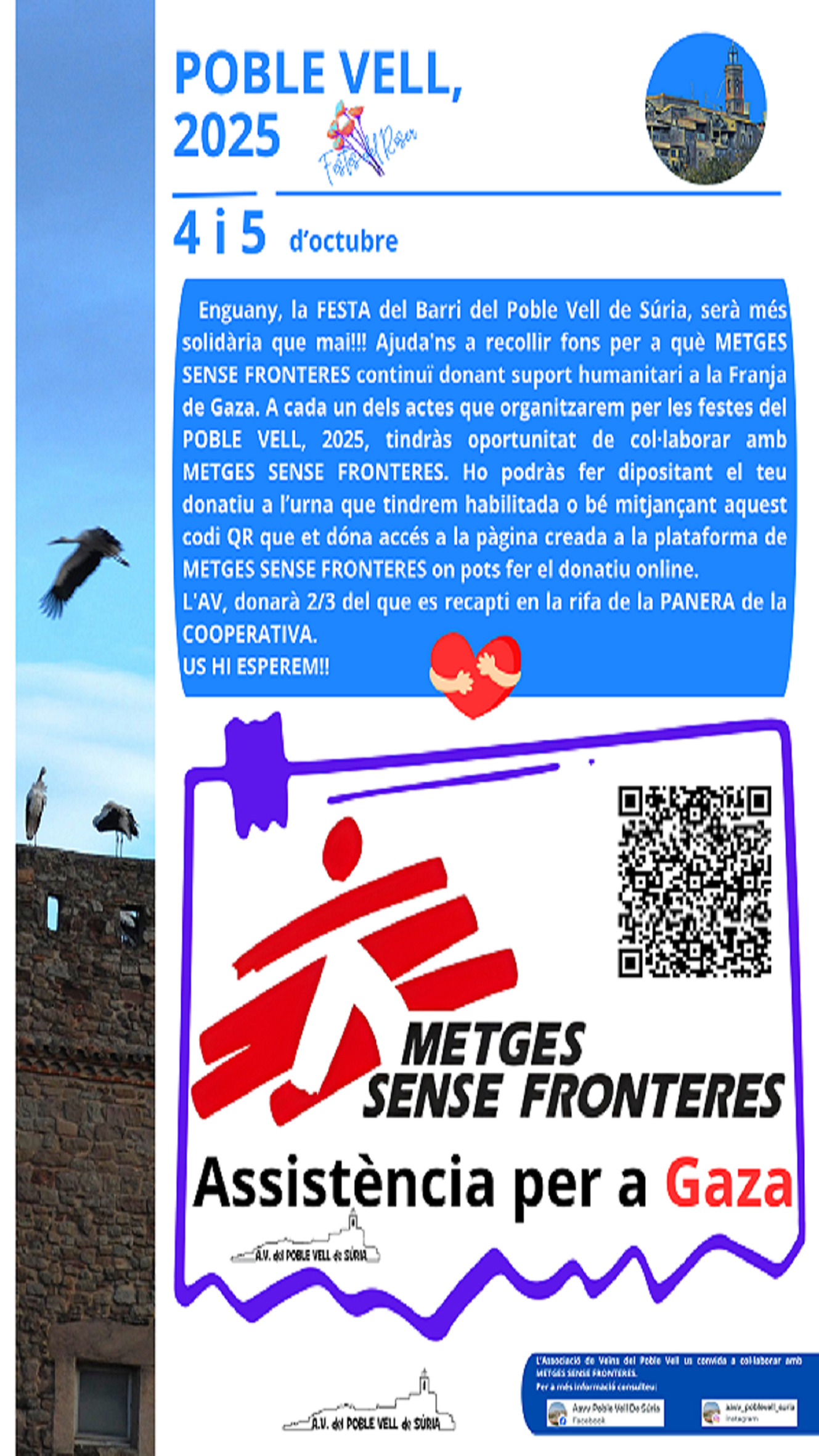 Informació sobre acció solidària durant la Festa del Poble Vell - Dissabte 4 i diumenge 5 d'octubre.