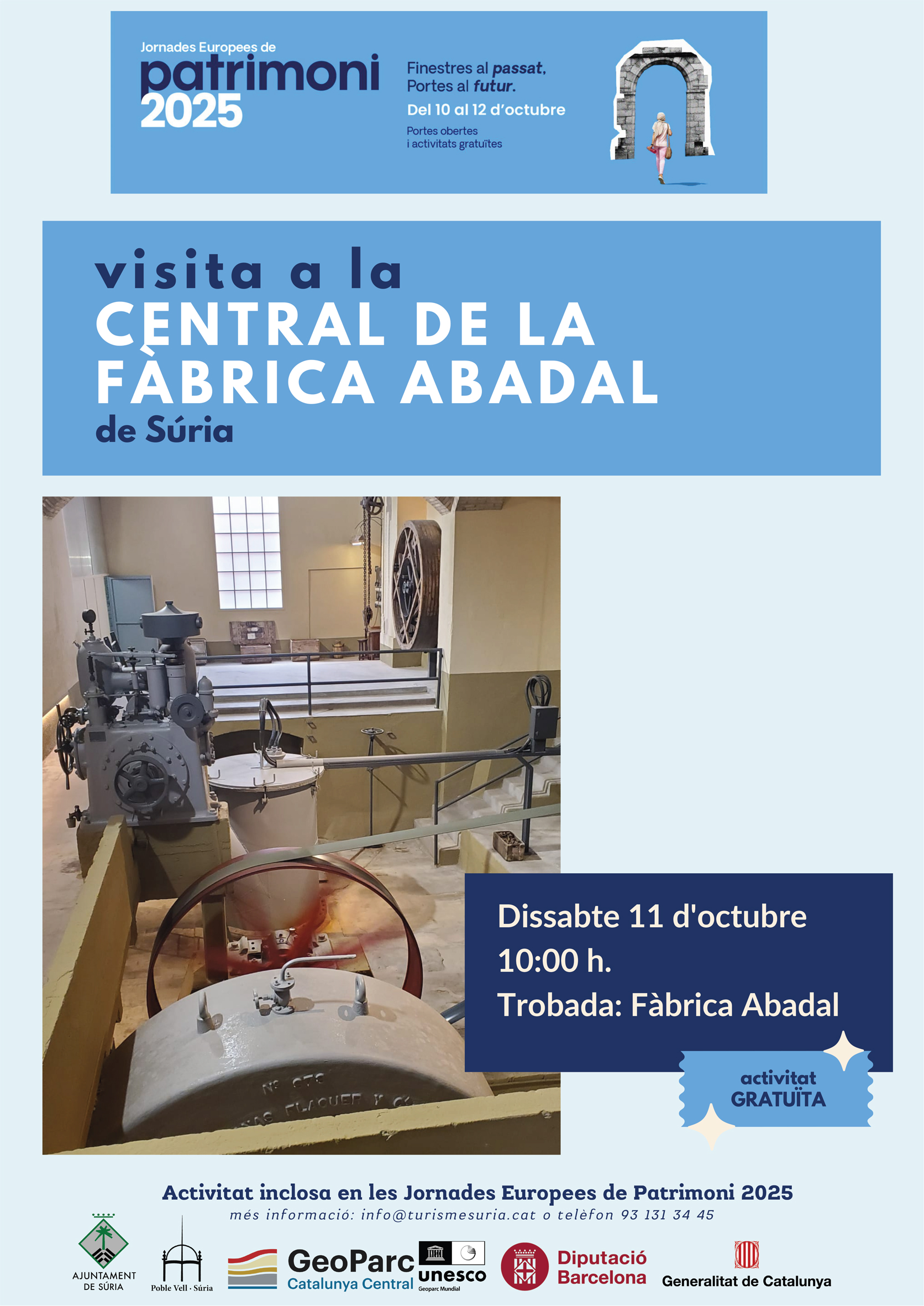 Jornades Europees de Patrimoni 2025: Visita guiada a la central de la fàbrica Abadal