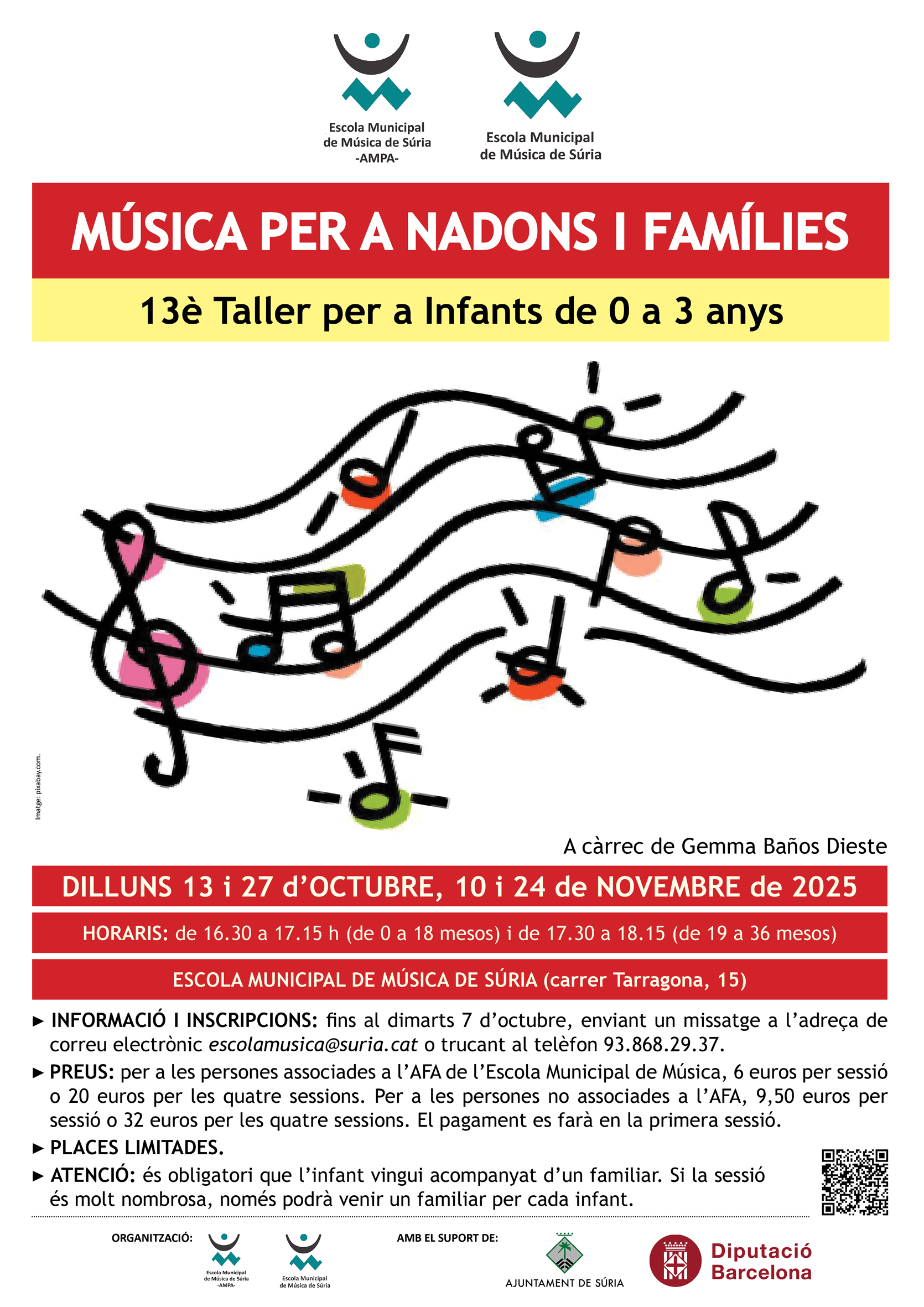 Taller 'Música per a Nadons i Famílies' a l'Escola Municipal de Música