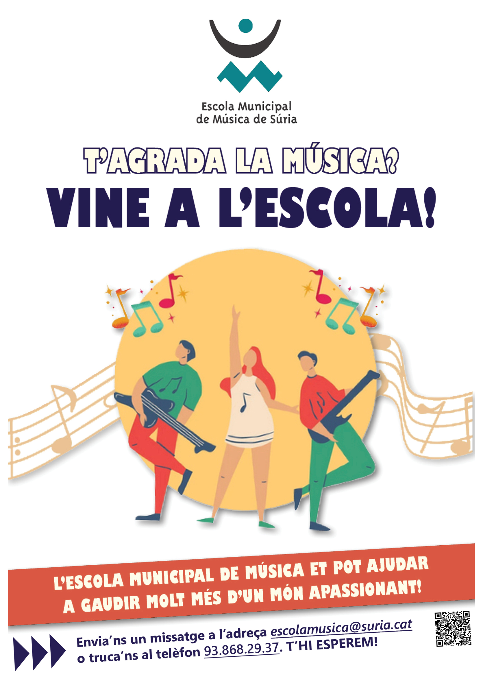 Cartell de la campanya de difusió de l'Escola Municipal de Música.