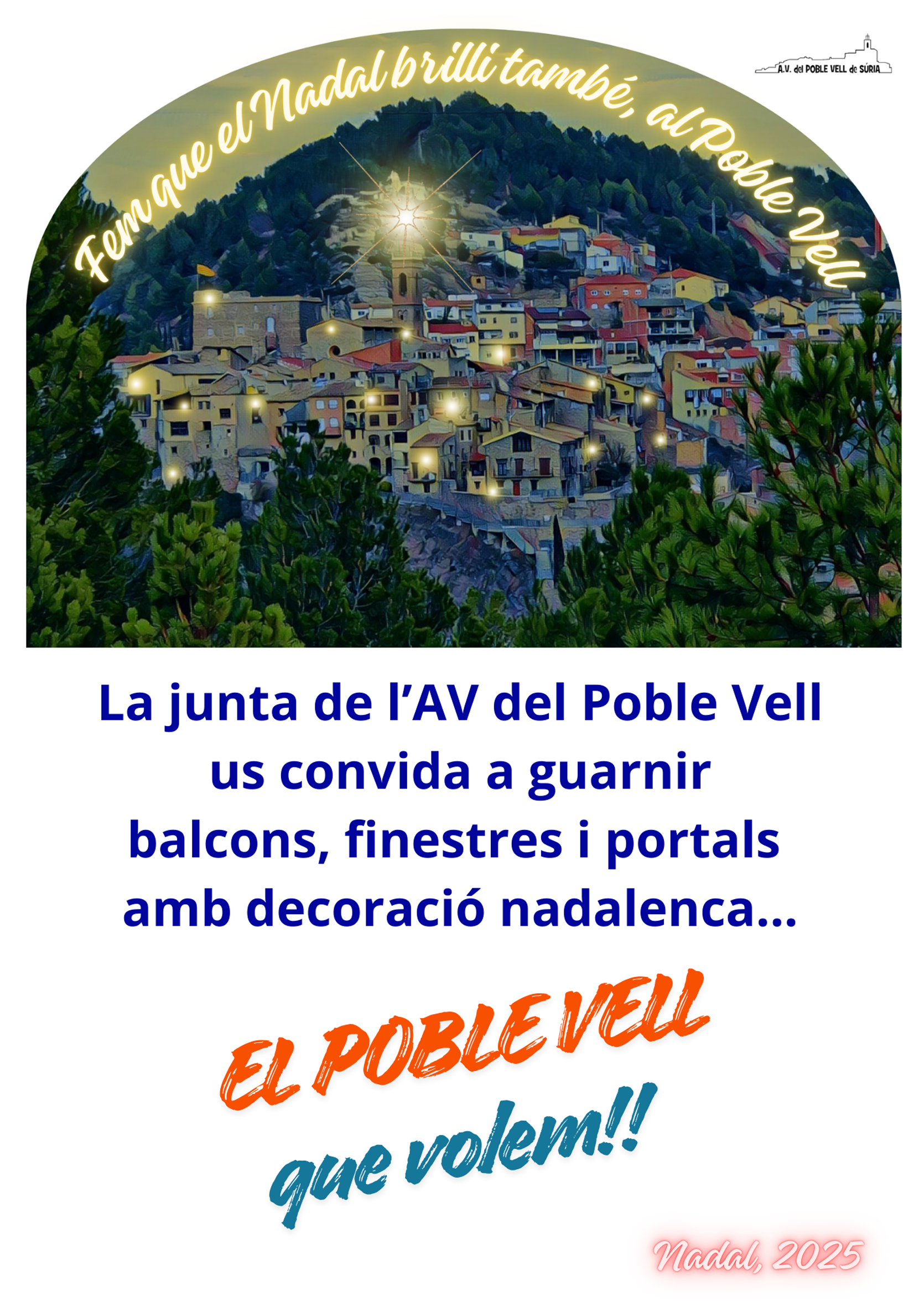 Cartell de la campanya 'Fem que el Nadal brilli també al Poble Vell'.