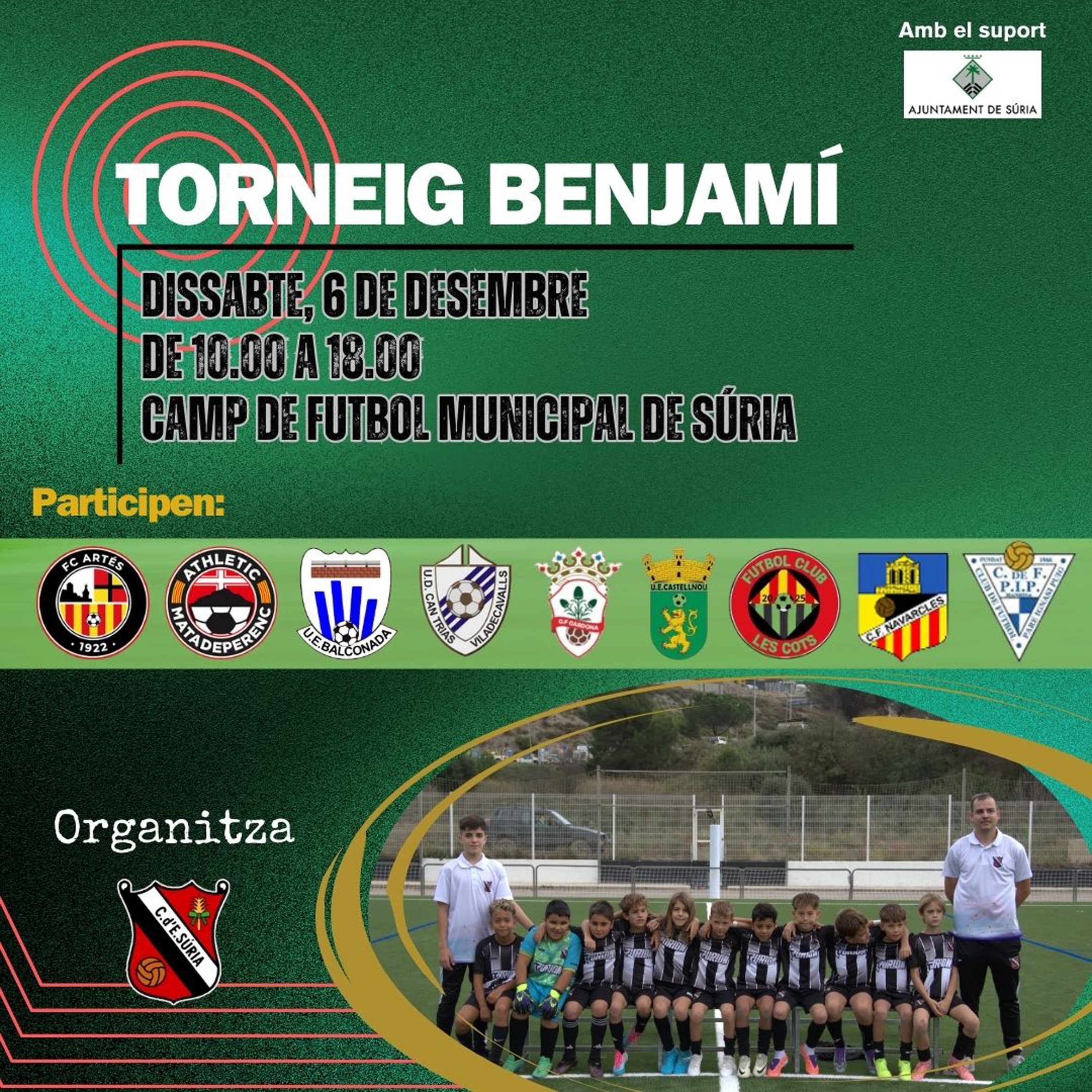 Imatge de difusió del Torneig Benjamí del Centre d'Esports Súria - Dissabte 6 de desembre.