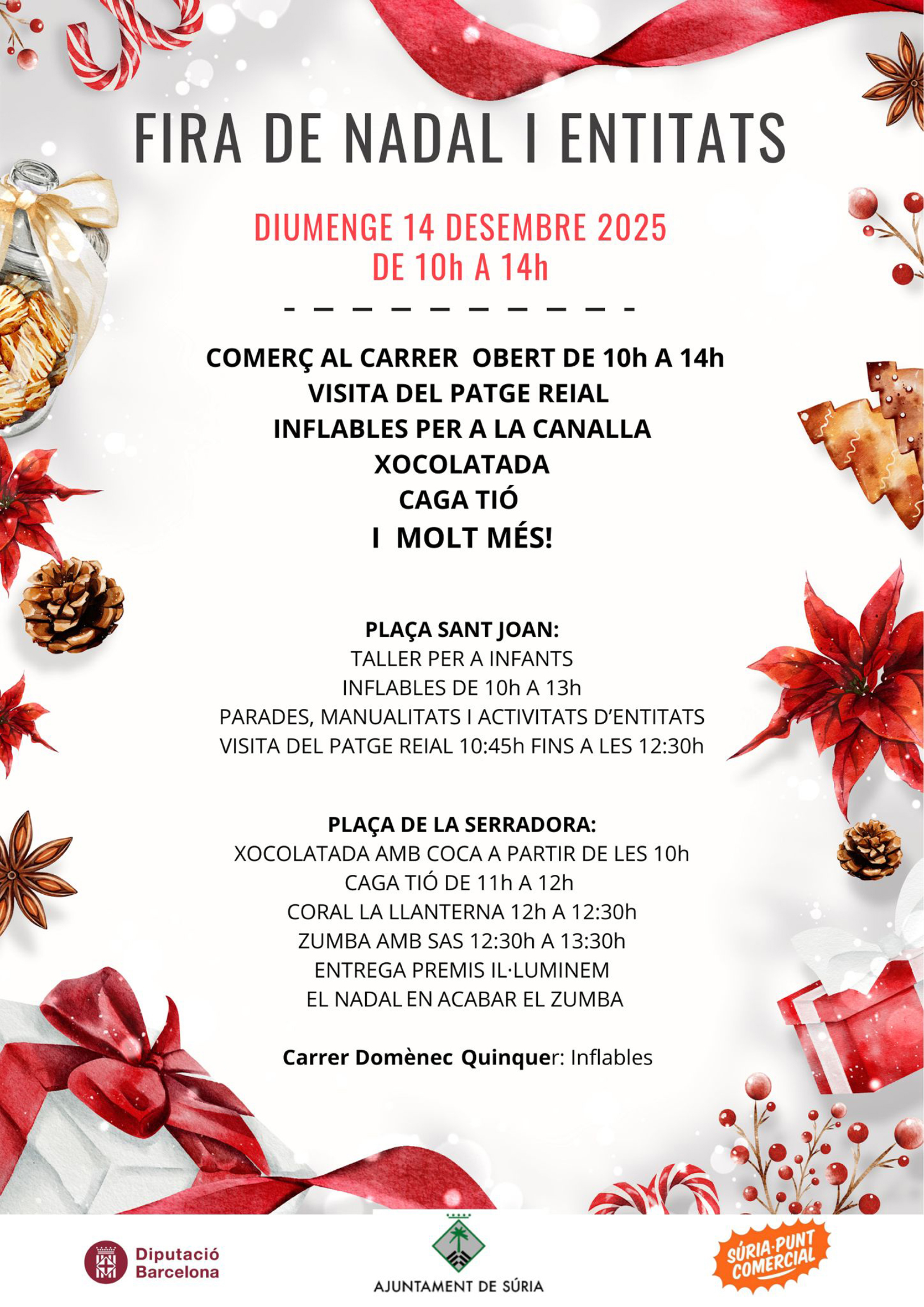 Cartell de la Fira de Nadal i Entitats - Diumenge 14 de desembre.