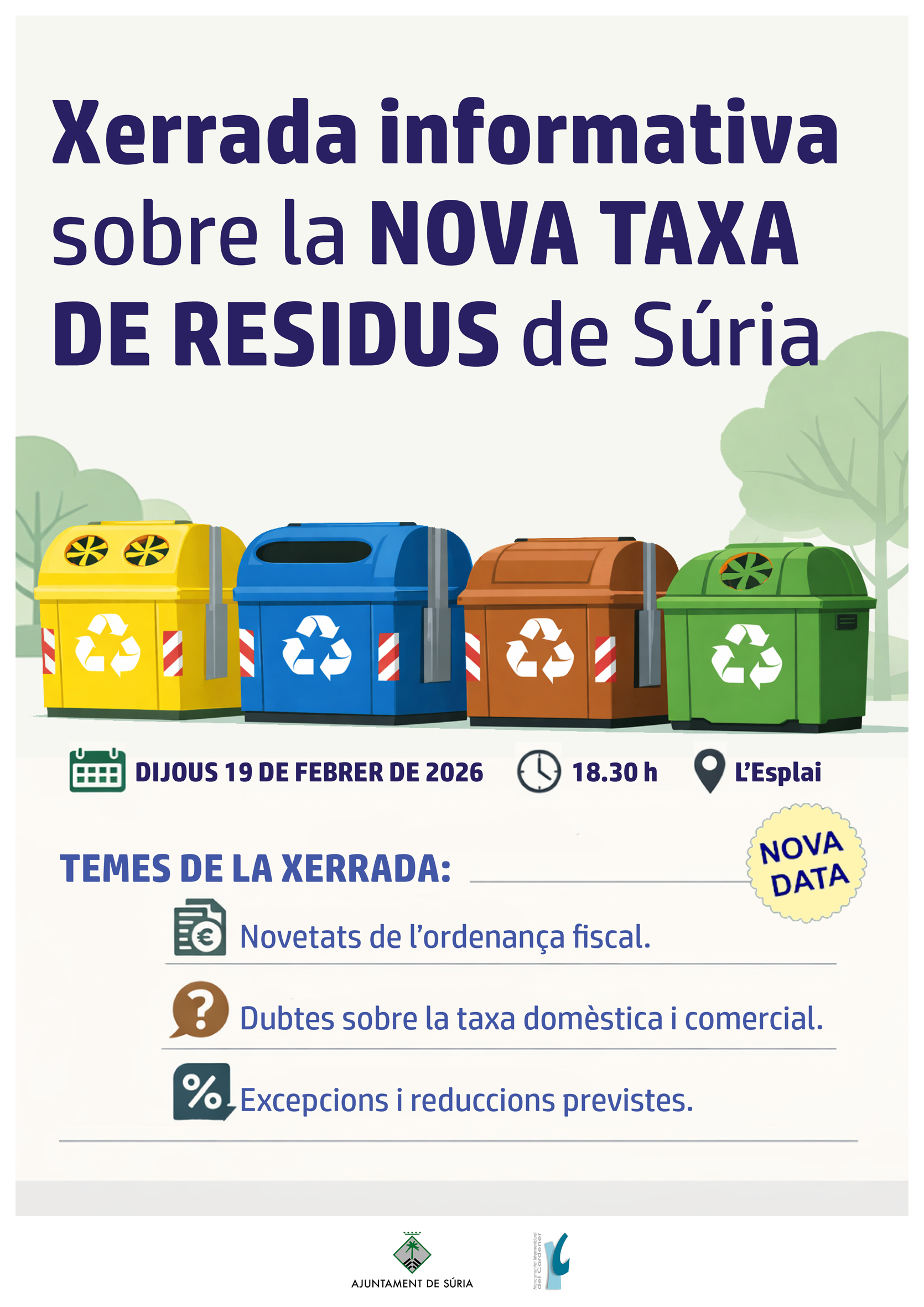 Xerrada informativa sobre la nova taxa de residus de S&uacute;ria