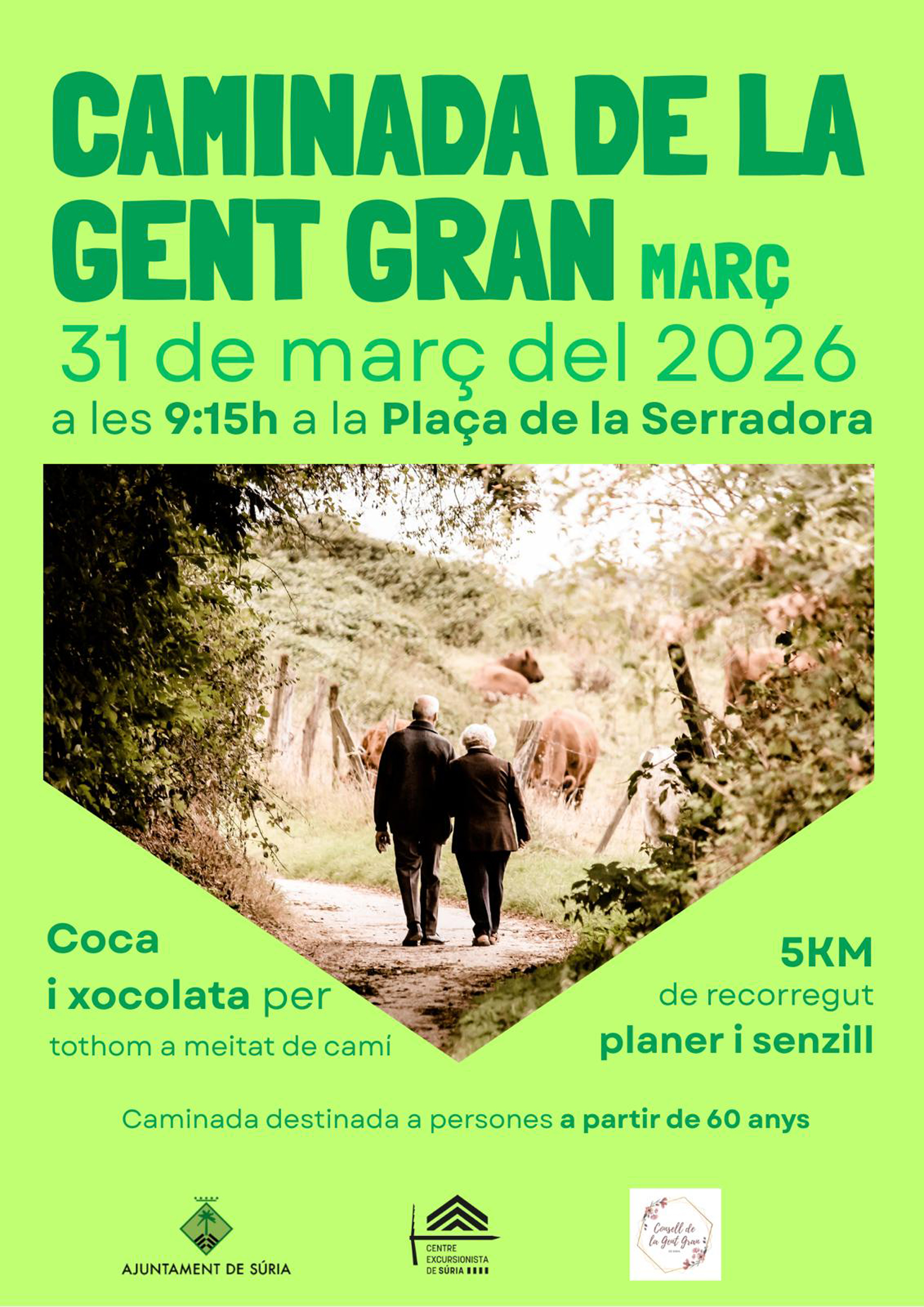 Cartell de la Caminada de la Gent Gran - Dimarts 31 de mar&ccedil;.