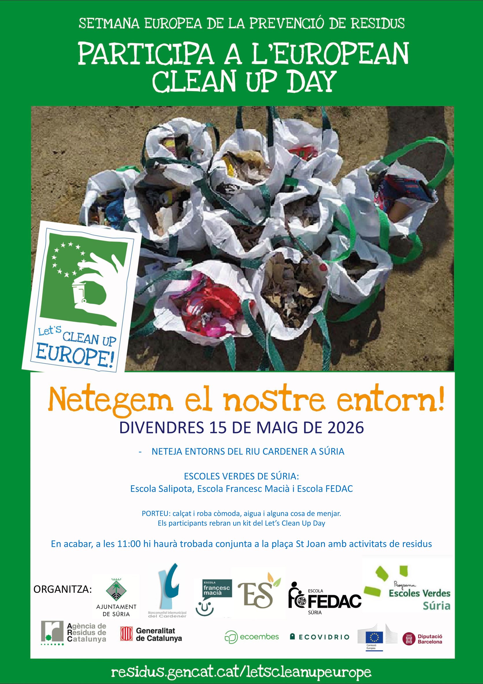 Campanya Let's Clean Up Europe: Jornada de neteja de l'entorn, a c&agrave;rrec de les Escoles Verdes