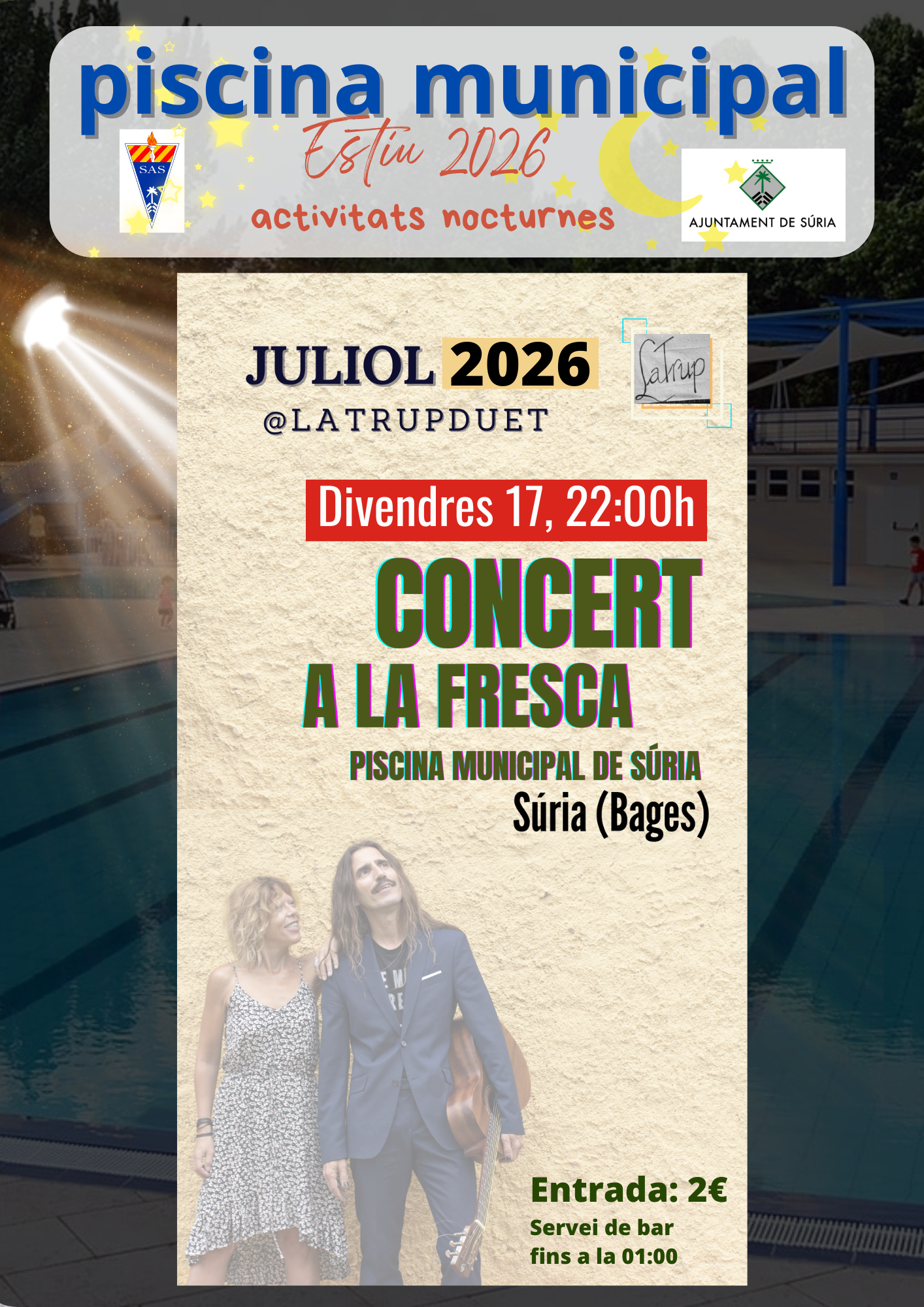 Concert a la fresca a la Piscina Municipal: LaTrup Duet