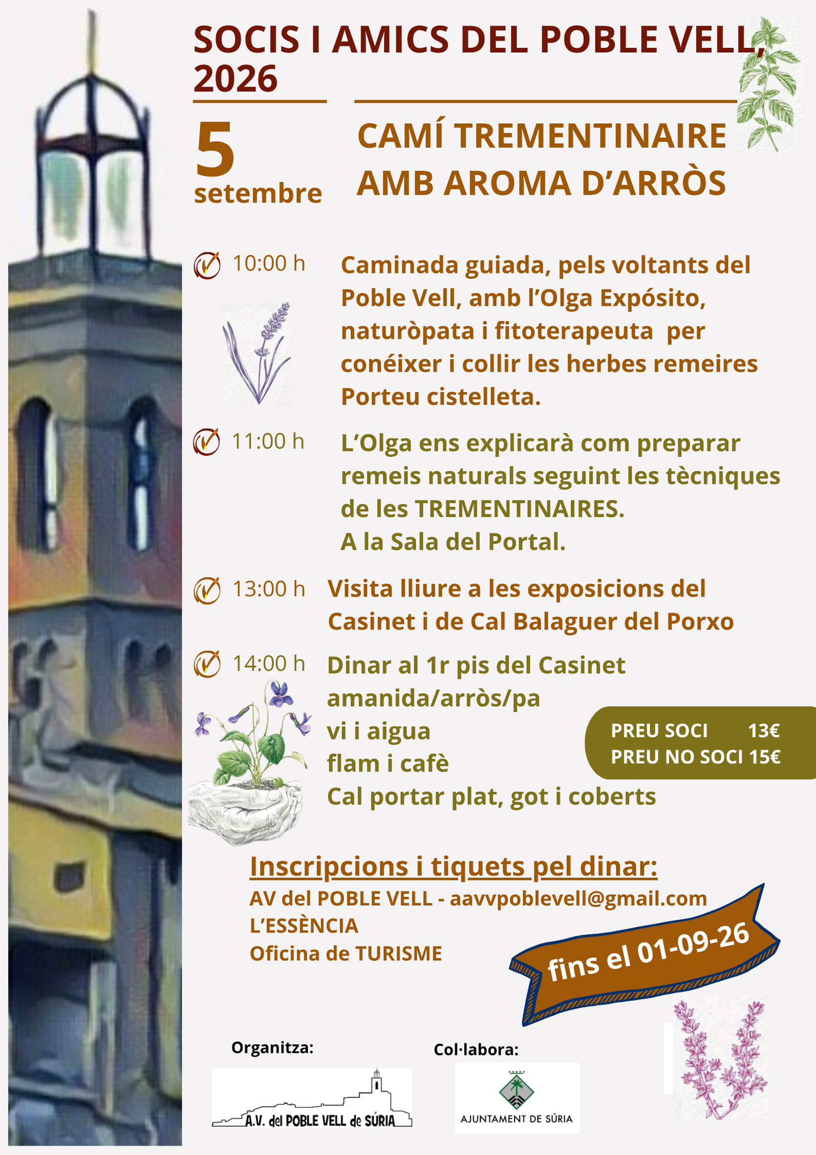 Cam&iacute; Trementinaire amb aroma d'arr&ograve;s per l'entorn del Poble Vell