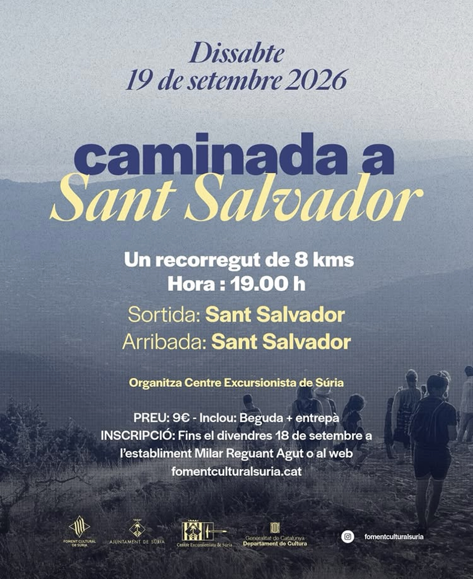 Cartell de la caminada a Sant Salvador - Dissabte 19 de setembre.