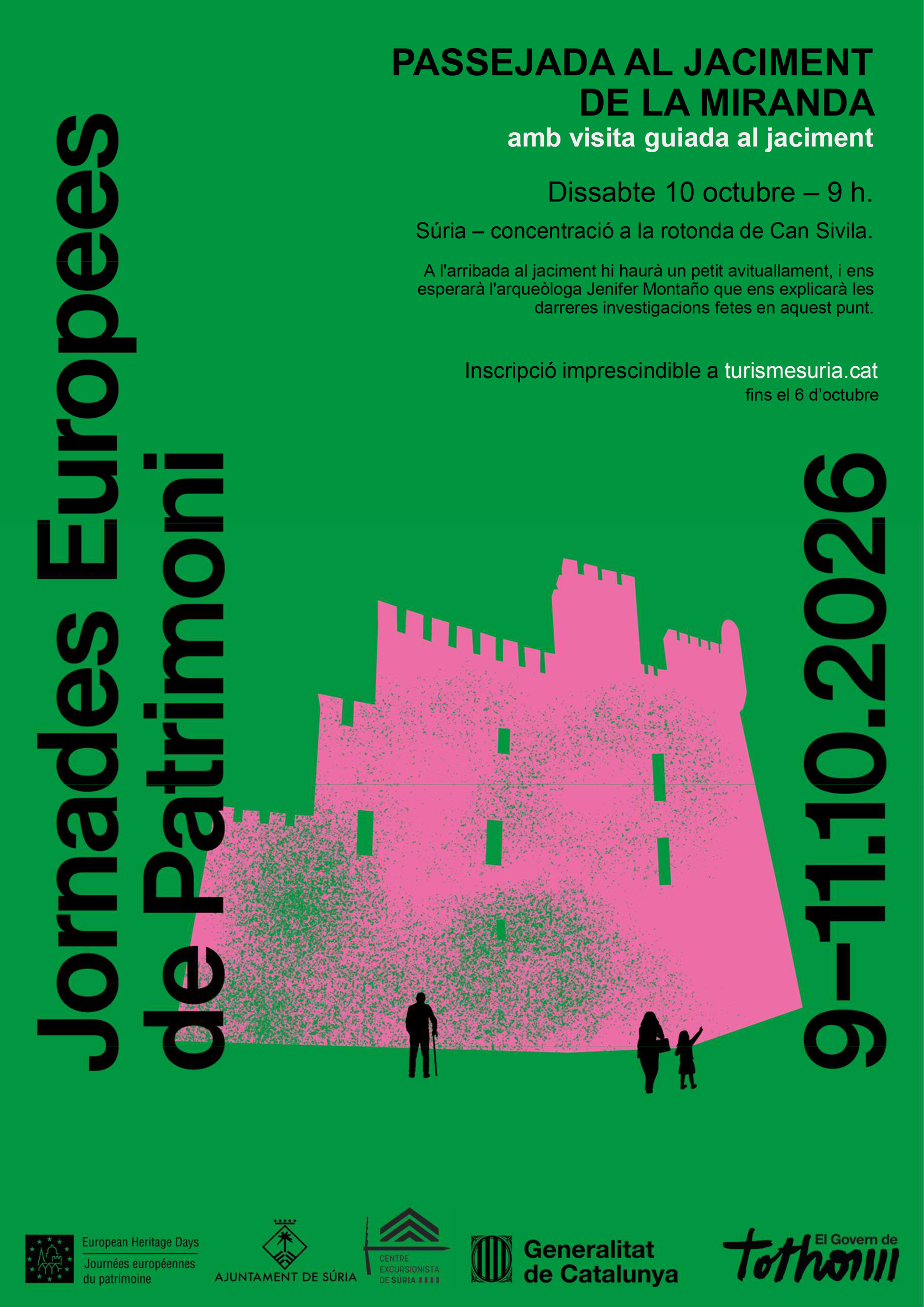 Cartell de les Jornades Europees de Patrimoni a S&uacute;ria - Dissabte 10 d'octubre.