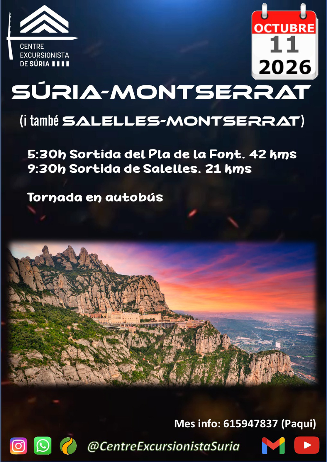 Sortida del Centre Excursionista: Caminada S&uacute;ria-Montserrat