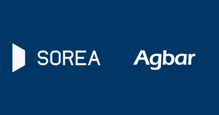 Logotips de l'empresa Sorea i del grup Agbar.
