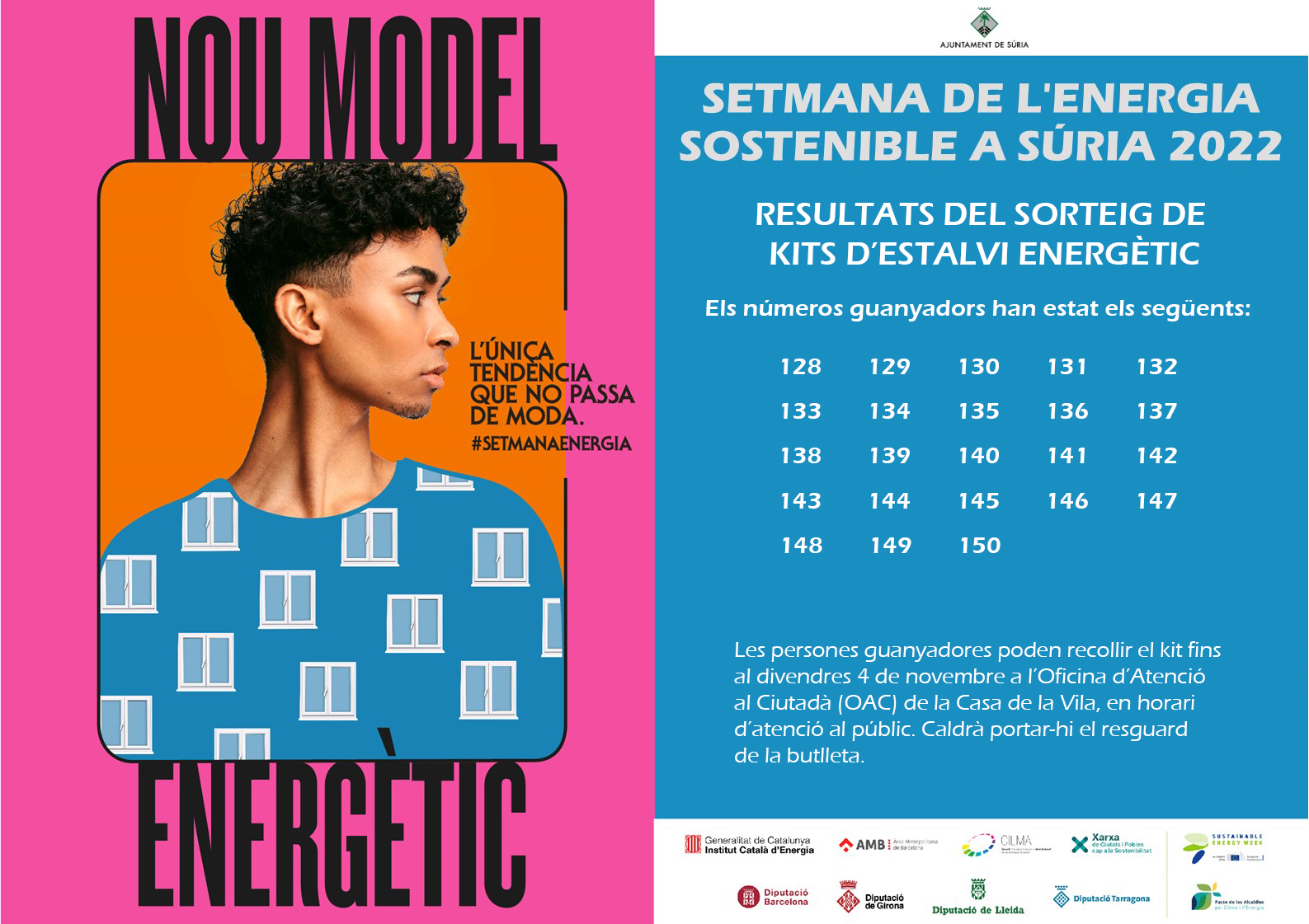 Resultats del sorteig de kits d'estalvi energètic de la Setmana de l'Energia Sostenible