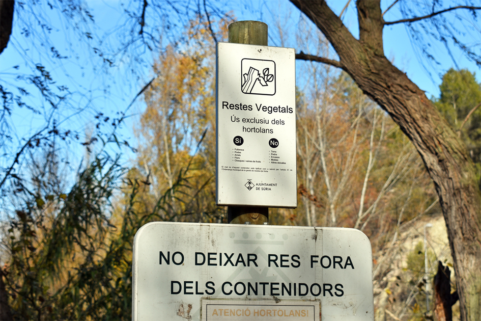 L'Ajuntament instal·la quatre contenidors a les zones d'horta per a la recollida exclusiva de restes vegetals
