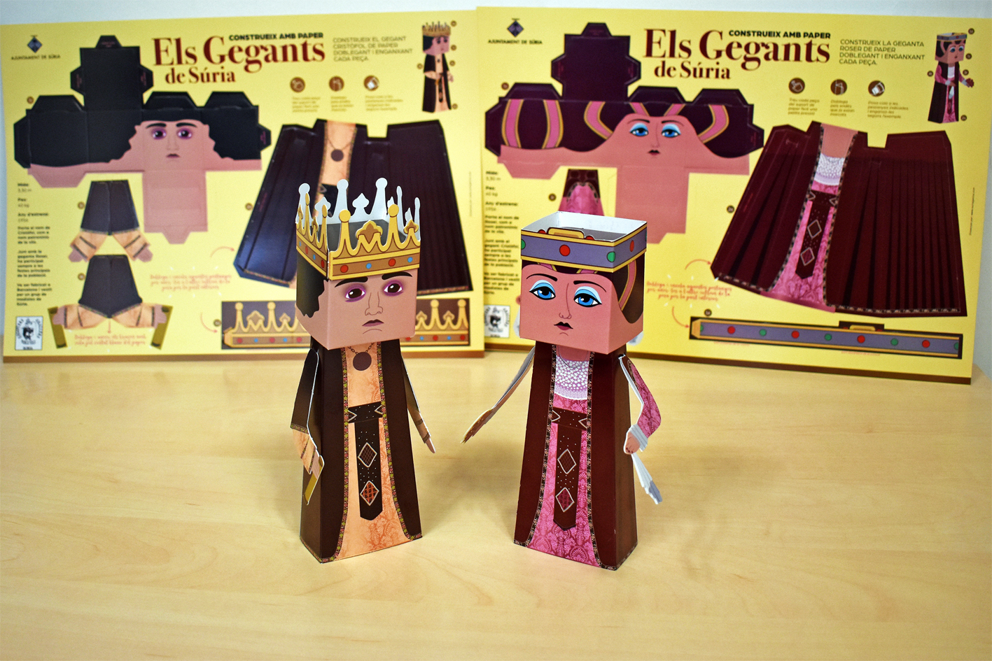 Retallables dels gegants oficials de Súria, Cristòfol i Roser.