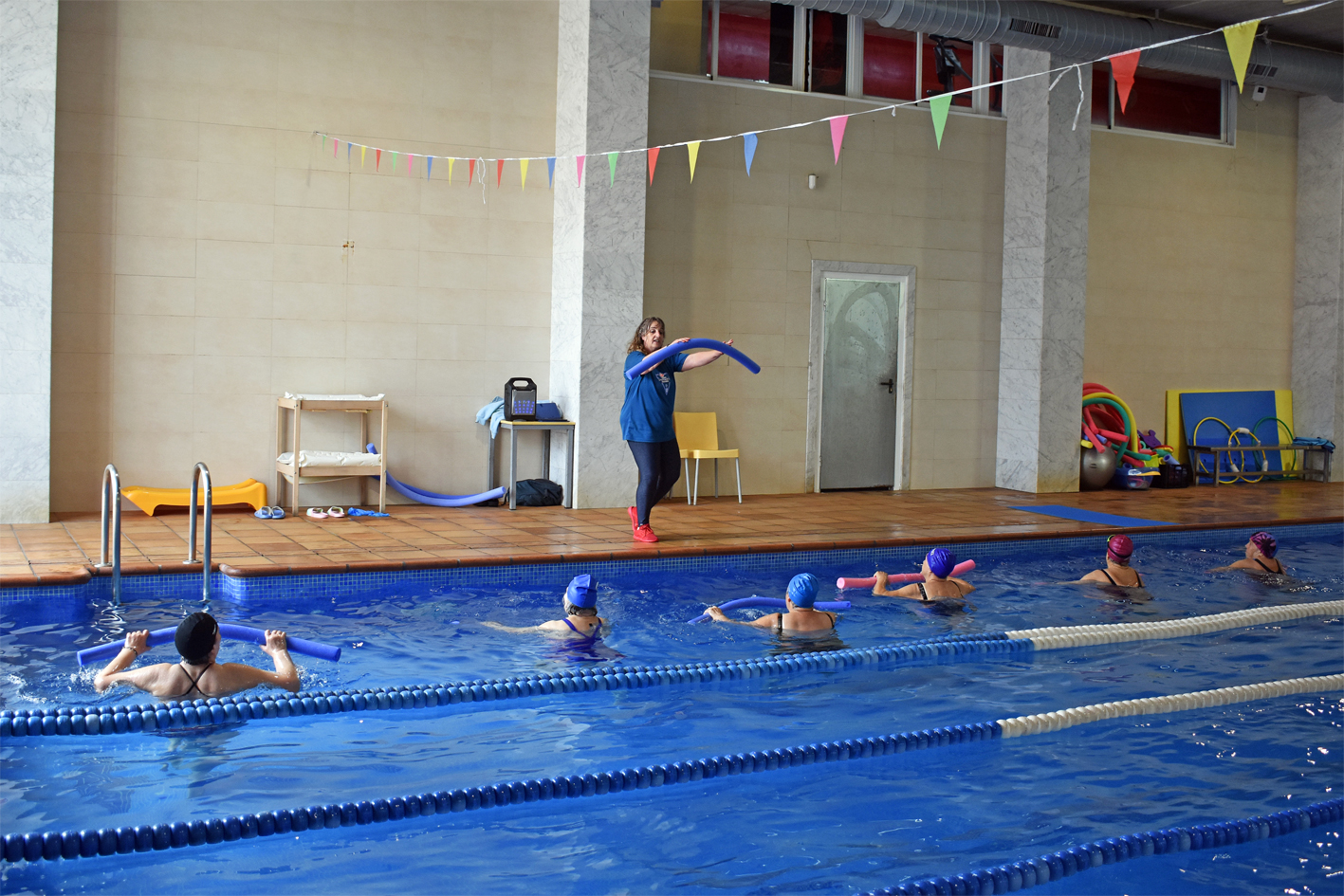 Dijous 25 de maig de 2023 - SessiÃ³ d'aquagym al Pou4 SAS Fitness Club, dins de les activitats de la 1a Escola de Salut.