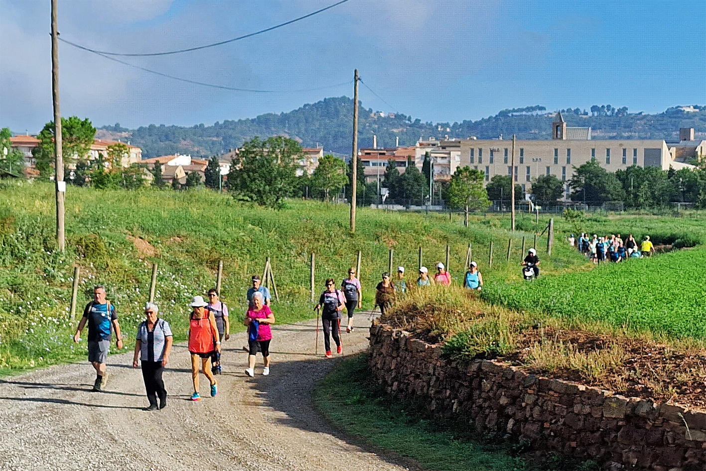 Divendres 7 de juliol de 2023 - Imatge de la caminada de cloenda de la 1a Escola de Salut de SÃºria, a la zona dels Aiguamolls de Santpedor. Foto: Centre Excursionista.