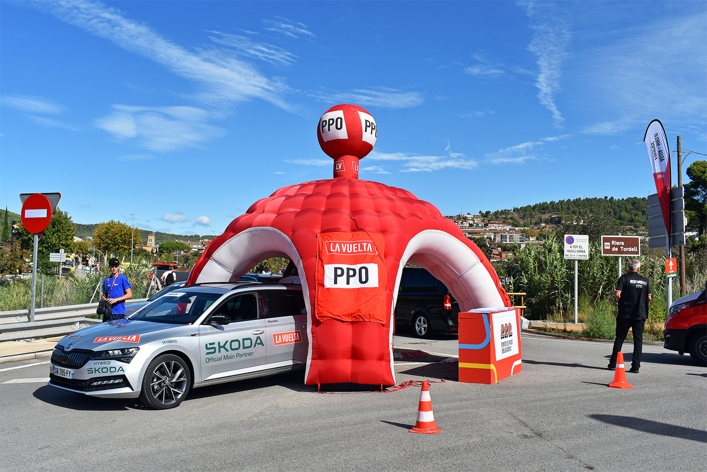 Punt de pas obligatori de la tercera etapa de La Vuelta 2023, a l'entorn de la rotonda sud.