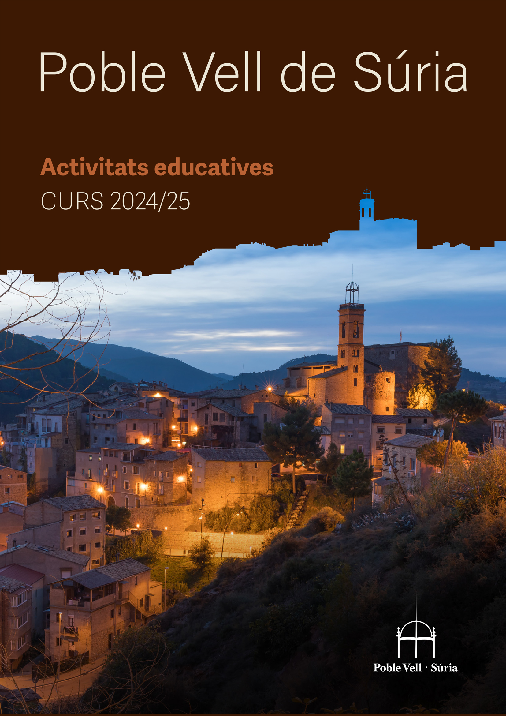 Portada del catàleg d'activitats educatives al Poble Vell per al curs 2024-25.