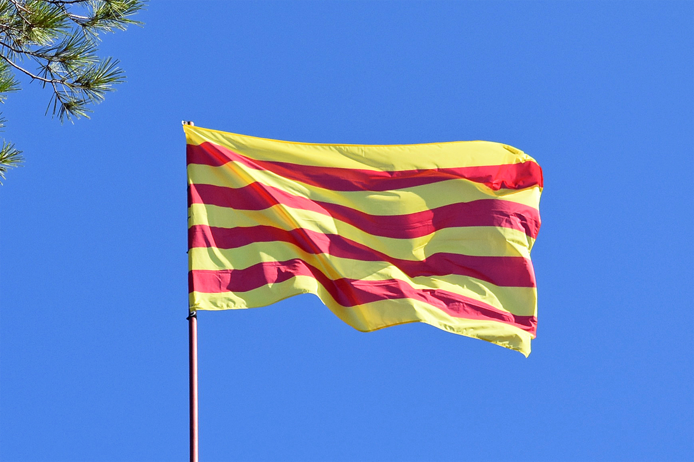 La Senyera de la Torre, desprÃ©s de la seva hissada en lâ€™acte central de lâ€™Onze de Setembre 2024 a SÃºria.
