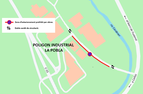 Avís sobre afectació de les obres previstes al polígon industrial La Pobla