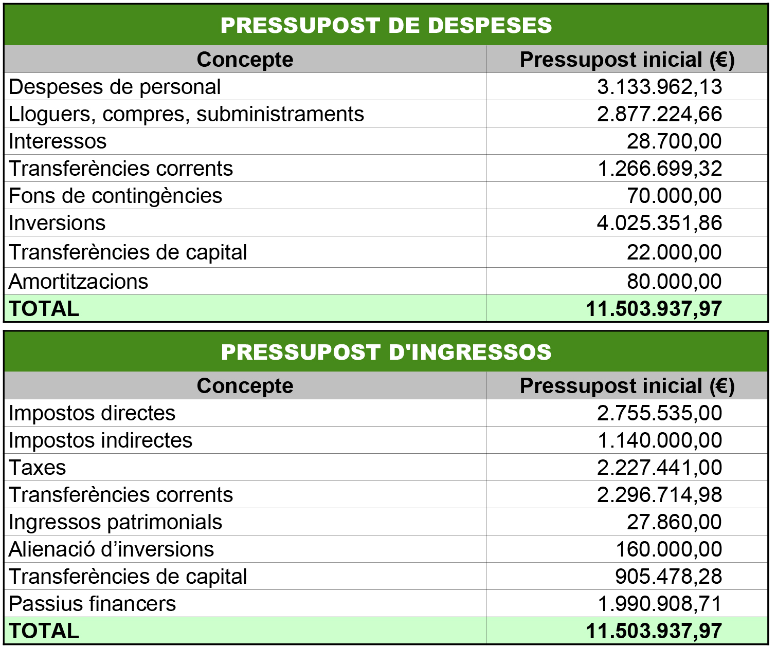 El Ple Municipal aprova el nou pressupost, que inclou la dotació i l'entorn de la Biblioteca-Centre Cultural i la renovació de la gespa artificial del Camp de Futbol