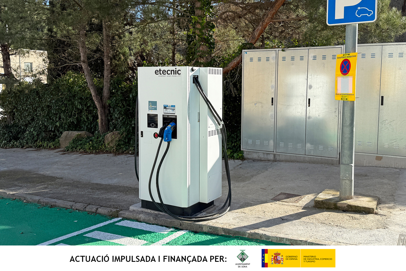 Nou punt de recàrrega ràpida per a vehicles elèctrics al polígon industrial La Pobla.