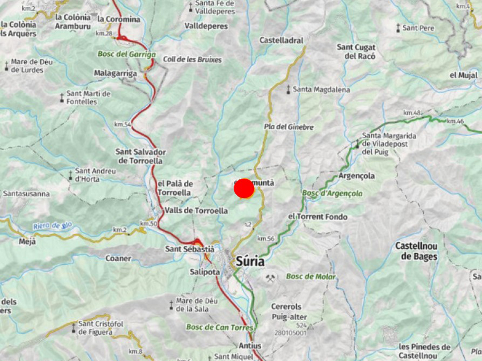 Avís sobre previsió de cremes controlades a la zona del Quer, a l'entorn de la carretera de Castelladral