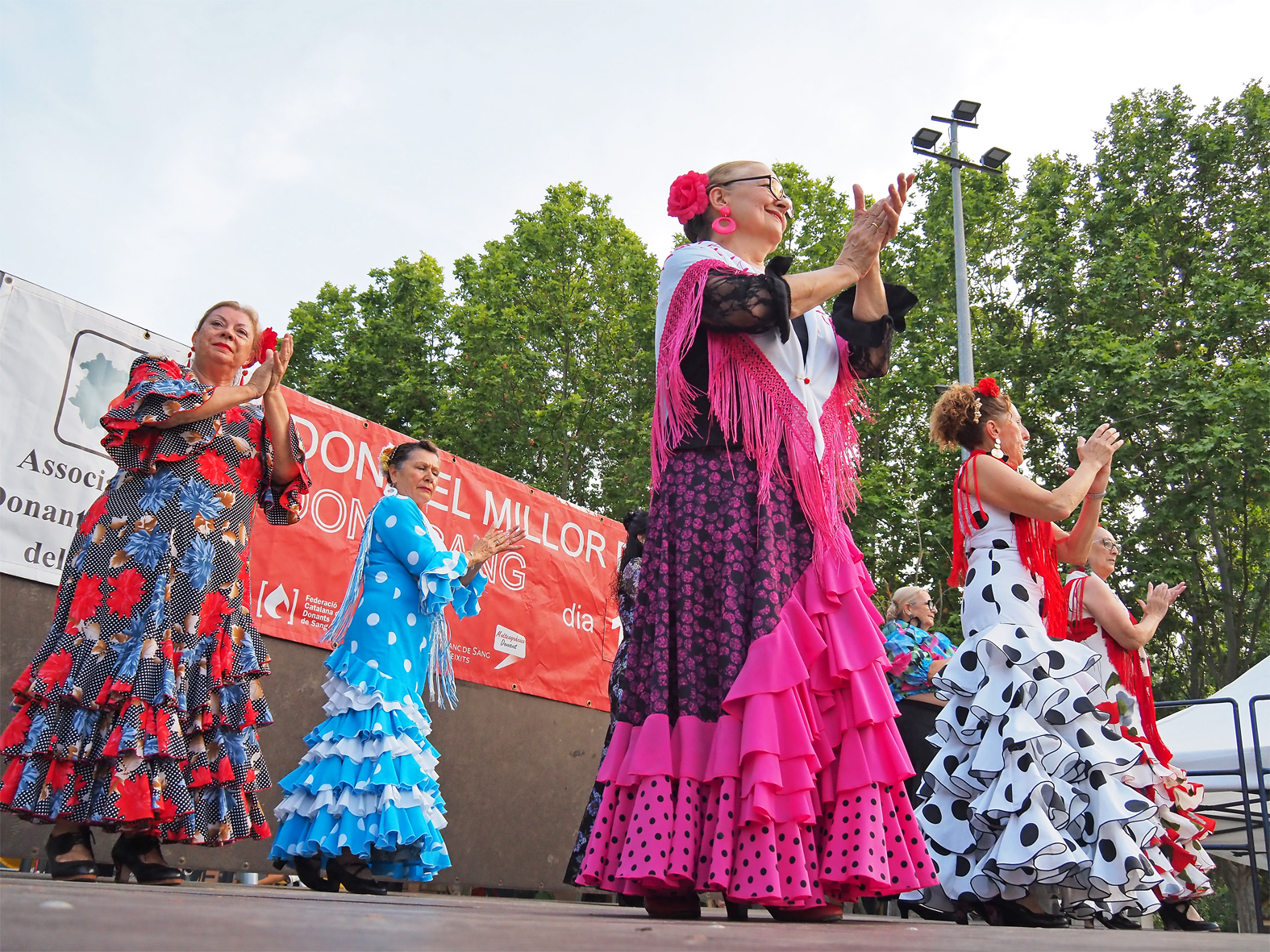 Actuació de la jornada de donació de sang a la plaça de Sant Joan.