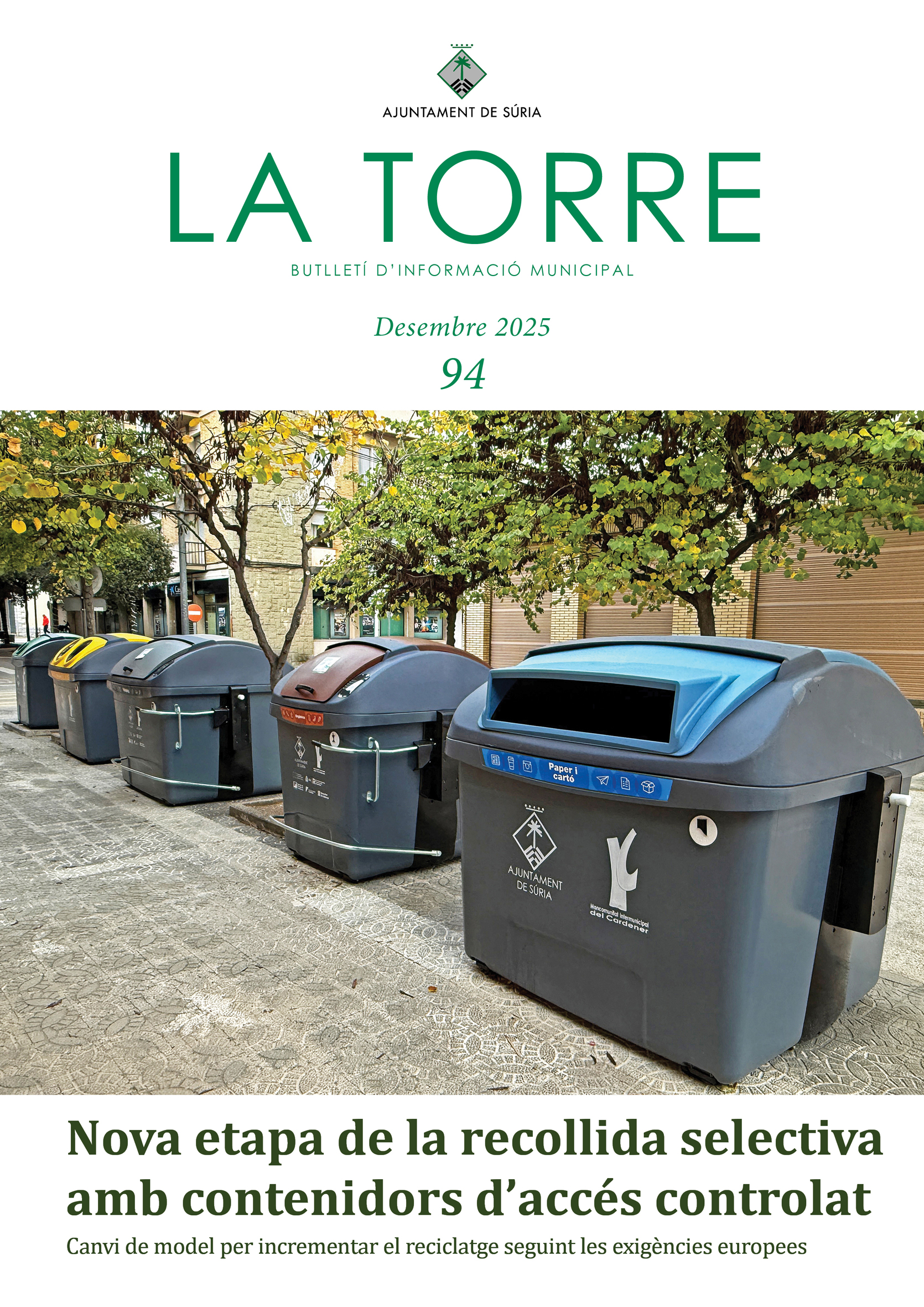 Portada del darrer nùmero del butllet&iacute; municipal La Torre.