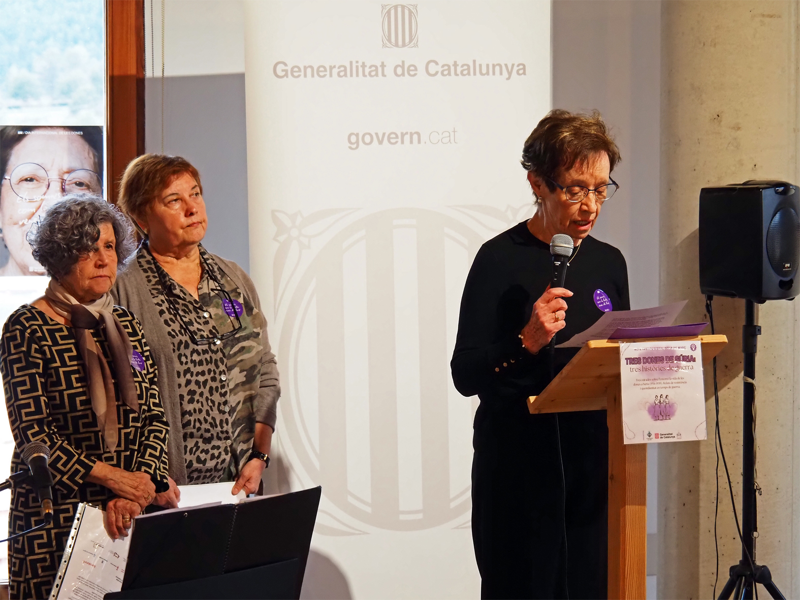 Lectura del manifest durant l'acte institucional del Dia Internacional de les Dones a S&uacute;ria.