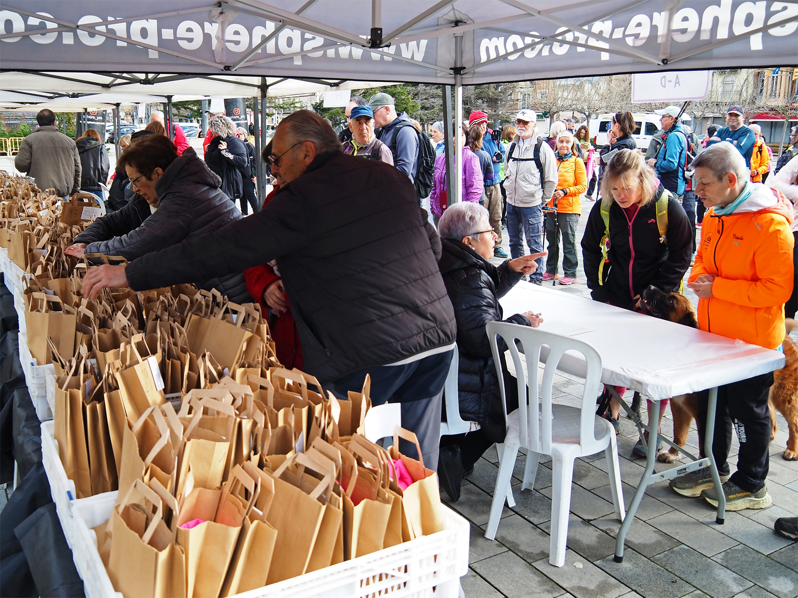 Preparatius de la 5a Caminada de la Dona a la pla&ccedil;a de Sant Joan, dins dels actes del Dia Internacional de les Dones a S&uacute;ria.