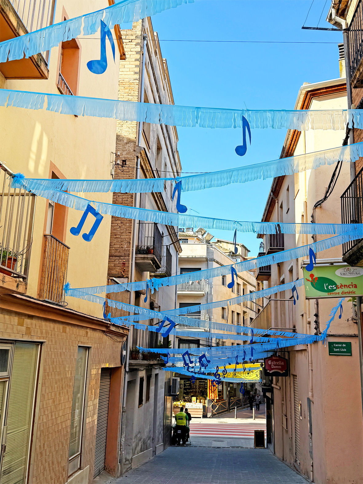 Carrer de la colla caramellaire de la Coral SÃ²rissons, a l'avinguda Santa BÃ rbara.
