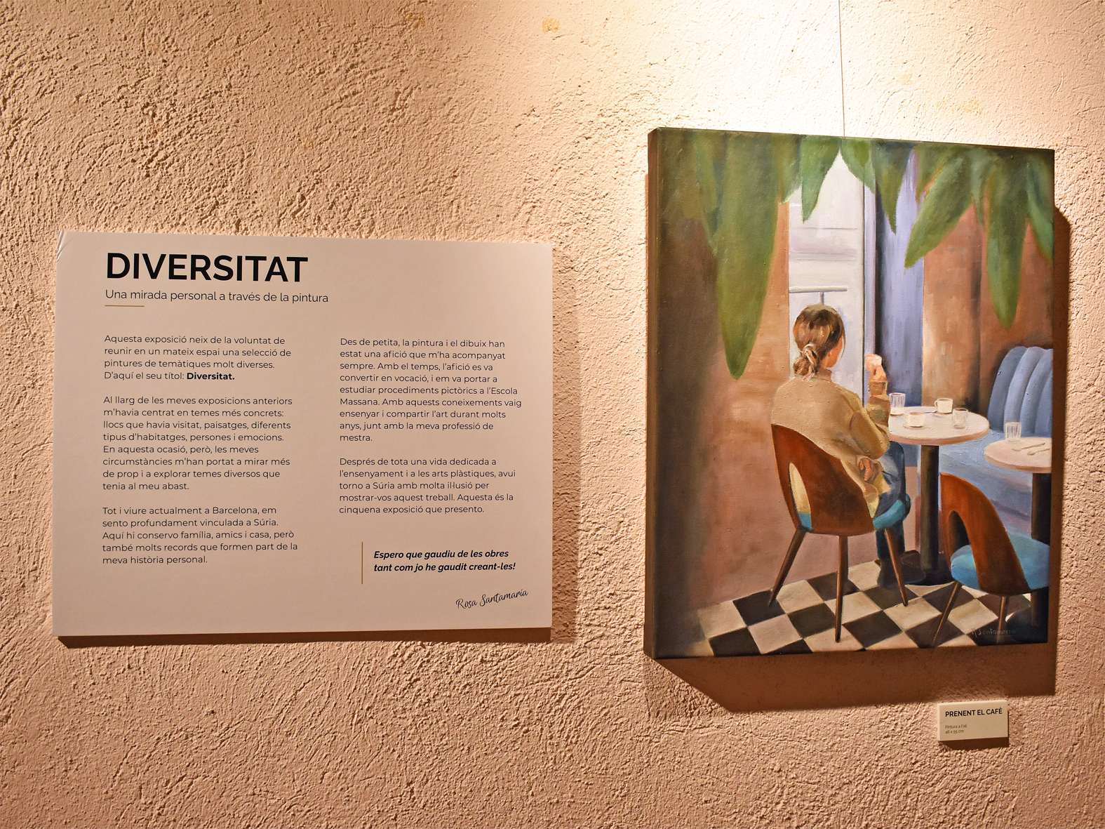 Obres de l'artista surienca Rosa Santamaria en l'exposici&oacute; 'Diversitat' a Cal Balaguer del Porxo.